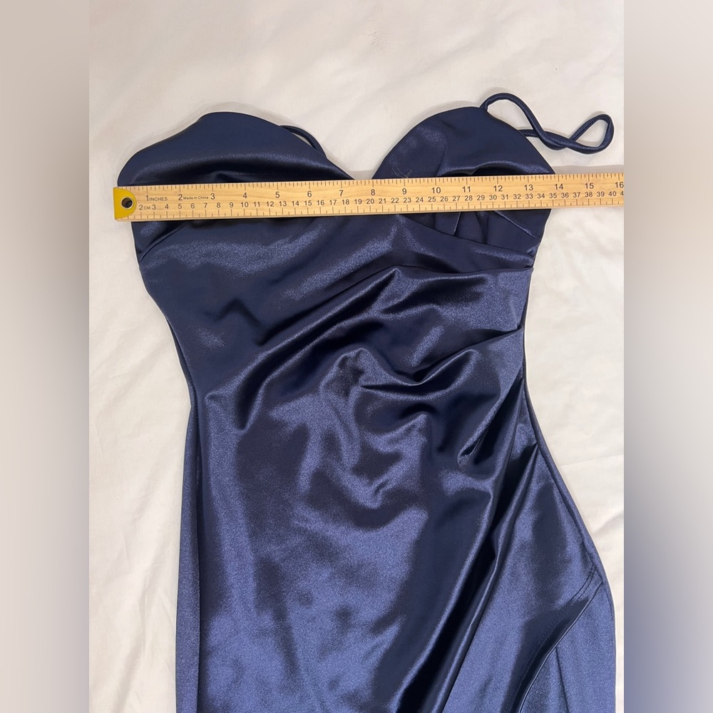 Windsor Midnight Blue Satin Mini Dress - Picture 8 of 10